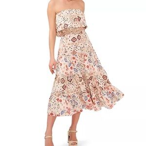 1. State Strapless Dress with Floral Design